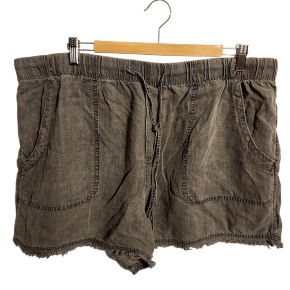 Time & Tru | Women's Gray Casual Raw Hem Short Shorts (Size XXL/20)